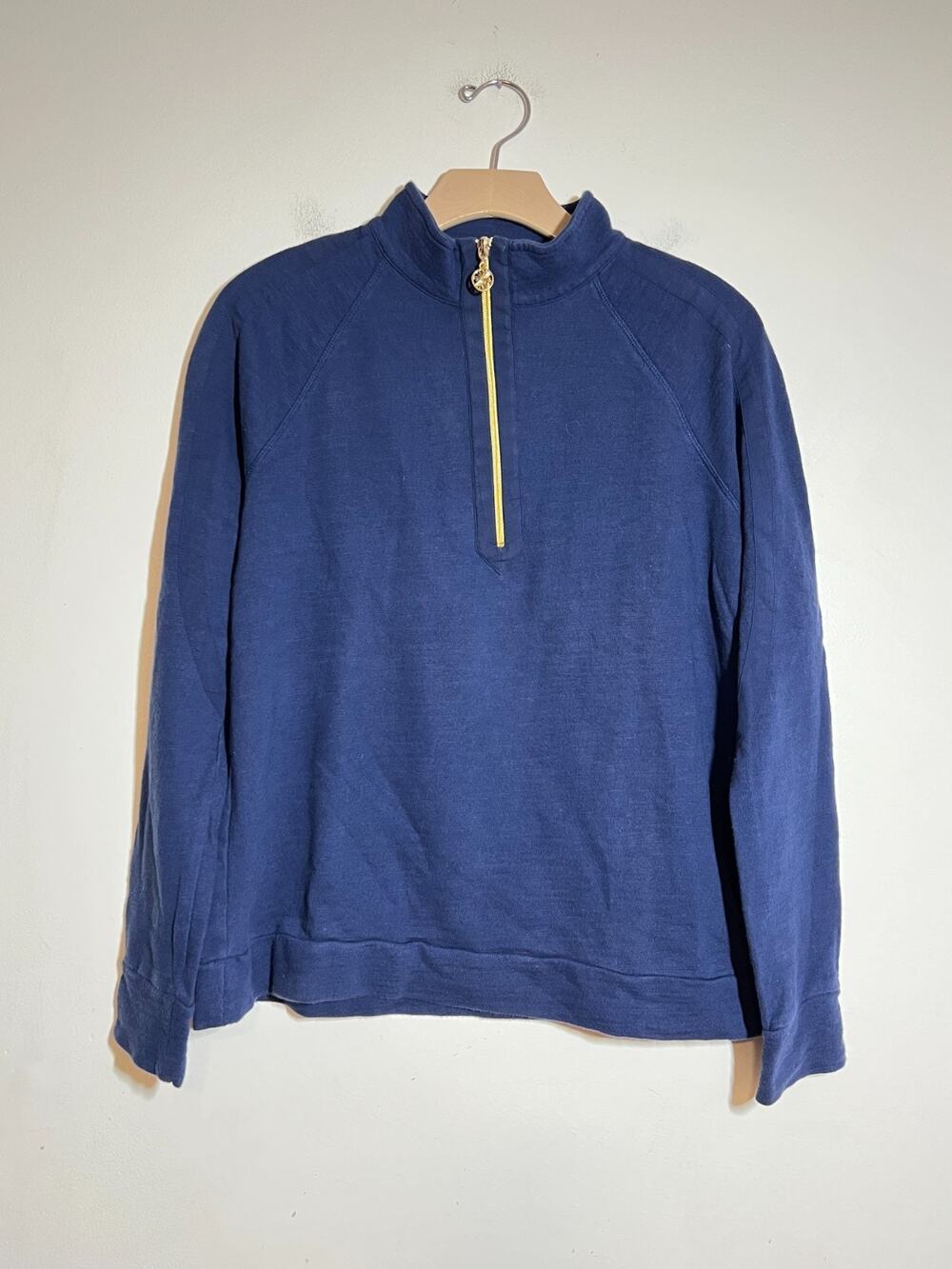 Lilly Pulitzer EUC Navy Blue Luxetic Ashlee Half Zip Pullover Sweatshirt M